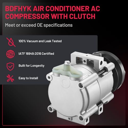 BDFHYK Air Conditioning A/C Compressor 57129 compatible with Ford F-150 F-250 F-350 Super Duty, Compatible with Mercury Cougar, Grand Marquis