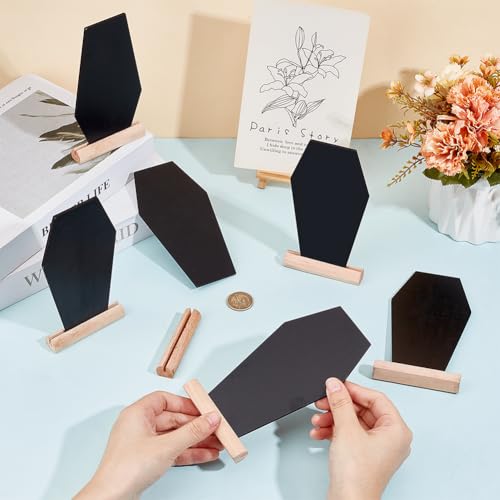 Tableau noir de table en bois ardoise message buffet Halloween et fêtes