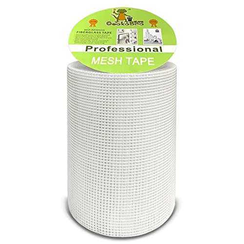 Ruban à Mailles en Fibre de Verre, Jonction en Fibre de Verre Auto-Adhésive Haute Résistance et Rouleau de Tissu de Ruban de Plâtrage pour Remplissage Fissures et Réparation Joints