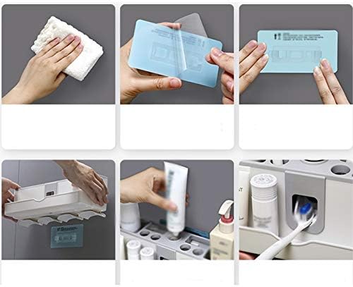 Toothbrush Holder with Cups Automatic Toothpaste Squeezer Dispenser Wall Mount Bathroom Storage Rack Bathroom Accessories Set