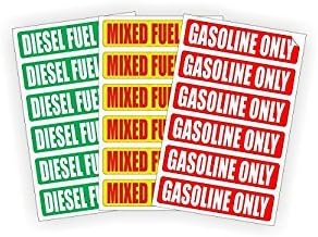 DIESEL | MIXED FUEL | GASOLINE ONLY Automotive Fuel Decals | Stickers | Truck Labels | Green Vinyl Markers (3) 6-packs