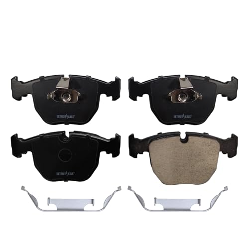 Image of Detroit Axle - Front Brake Pads for BMW X5 530i 540i 740i 740iL M5 Ceramic Brake Pads w /Hardware Replacement