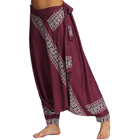 Fansu Pantalones Boho Mujeres Hippie Casual Harem Yoga Hippies Bohemio Impreso Cover