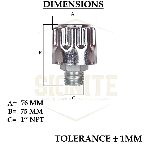 Image of Signite Hydraulics Breathers Cap 1 inch Npt,Heavy Duty Breather Tank Oil Cap,Metal Vent Breather Cap for Reservoir Tank Filter with 40 Micron Filtration Threaded Chrome Steel Alloy 1 inch NPT