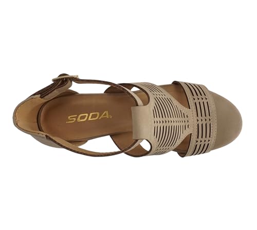 Image of Soda inchNorway inch ~ Women Open Toe Closed Back Counter Cutout Upper Low Block Heel Sandal with Adjustable Ankle Strap
