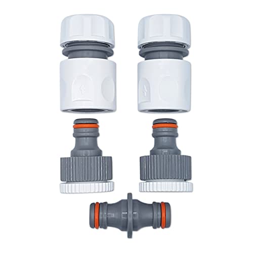 Ultimate Hose Fitting Set - 2in1 Tap Connector & Threaded Faucet Adapter 3/4 or 1/2 BSP with Premium Hose End Connectors 1/2 or 5/8 - 2 Pack & Double Male Hose Connector. Set by MYPURECORE