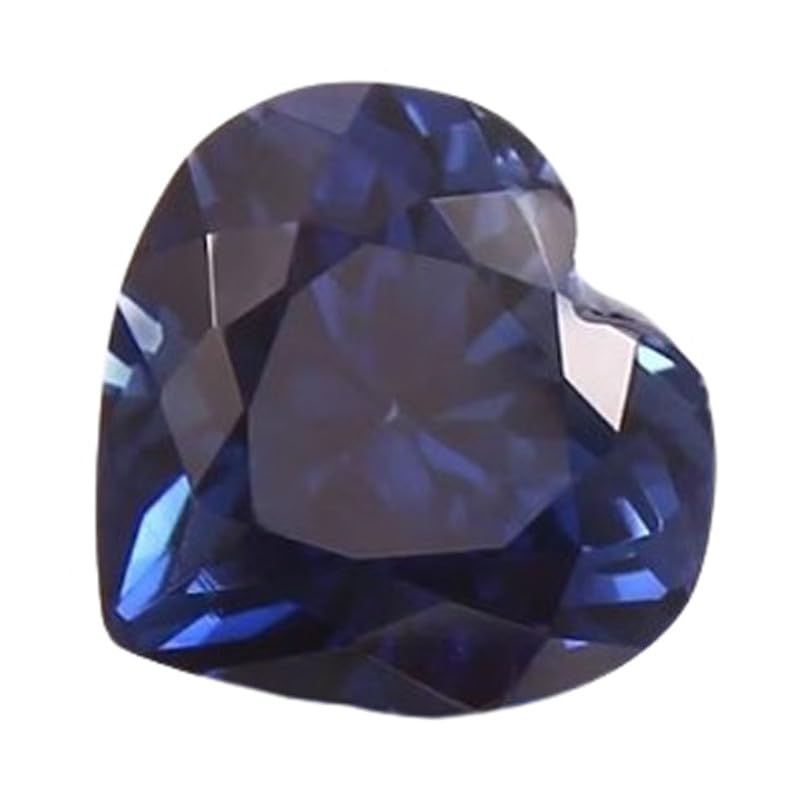 Pierre de saphir bleu naturel en cœur 10x10mm pour création de bijoux DIY