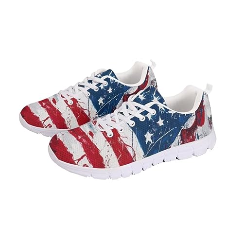 Image of Jeiento American Flag Shoes Men's Fashion Sneaker Sports Running Shoes Causal Travel Walking Flat Shoe Breathable
