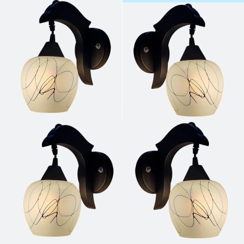 Image of GreyWings Dolphin Shape Wall Hanging Lamp, Brown and White,Bulb Not Included, Pack of 4