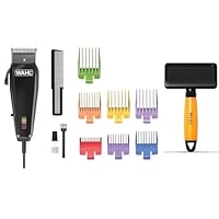 WAHL Multi-Cut – Hundeschermaschine, geräuscharm, mit Kabel, präzisionsgeschliffen + WAHL Slicker Brush Medium – Pflegebürste, Slicker-Bürsten für Tiere mit langem oder kurzem Fell