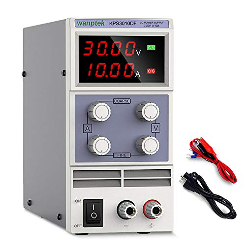 DC Power Supply Variable, Adjustable 30V 10A Regulated Switching Power Supply with 4 Digital LED Display, Bench Power Supply with Coarse and Fine Adjustments(00.01V, 0.001A) for Lab Power Supplies