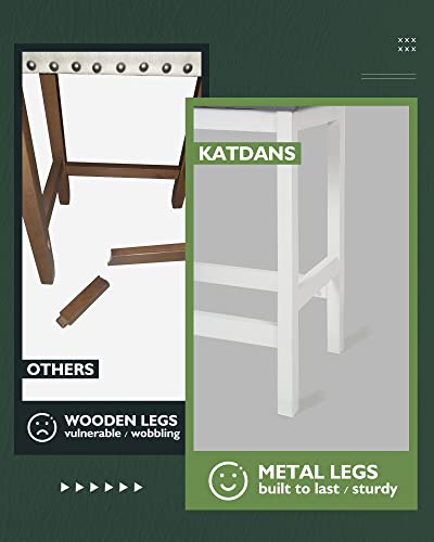 Katdans Bar Stools Set Of 2-Counter Height Stools, 24 Inch Saddle Stool-Pu Leather Kitchen Stools, Light Grey Seat-White Metal Base, Ks861P-Lightgray #TOP2