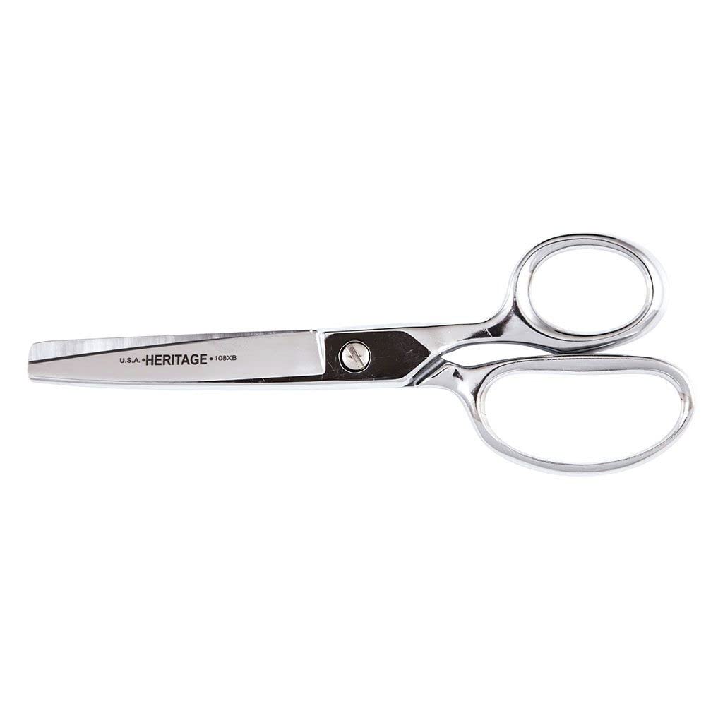Klein Tools 108XB Scissors, Straight Trimmers with Extra Blunt Tips for Almost Any Fabric, 7-3/4-Inch