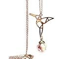 Schmuck von Ladyville Berlin Kette - Origami Kolibri auf kleinem Blumenbeet