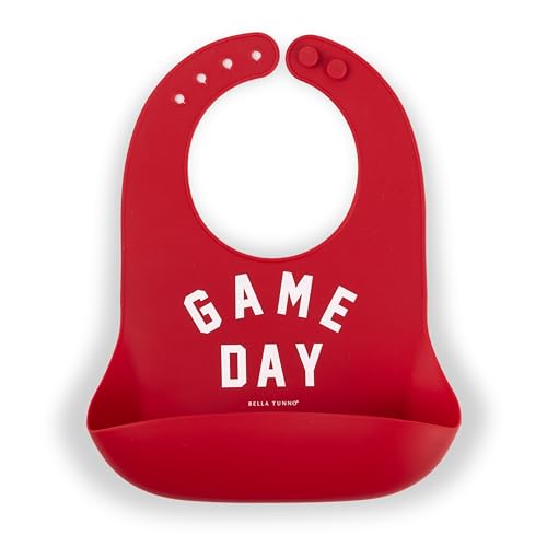 Image of Baby Bib for Eating by Bella Tunno, Waterproof Silicone Bib with Large Food Catcher, Adjustable Fit for Babies 4-12 months & Toddlers 1-3 Years, Boys & Girls, Game Day