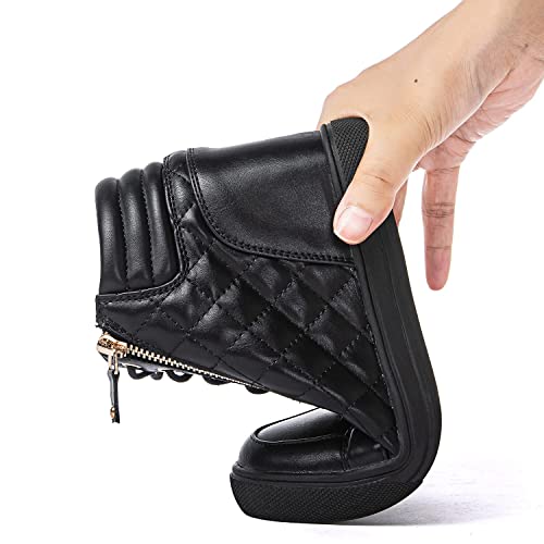 GLOBALWIN Women's Ankle Boots Black Wedge Sneakers For Women 8.5M - image 5