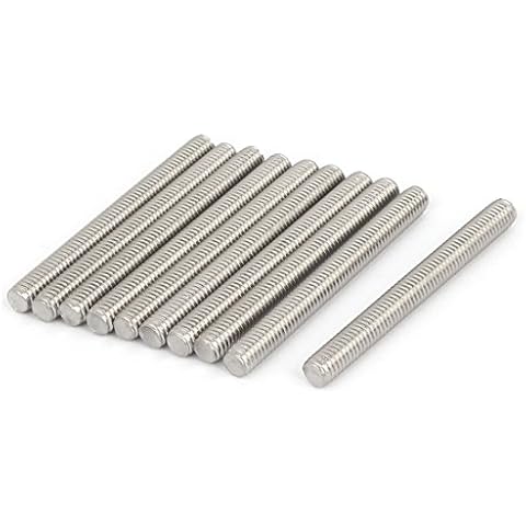 uxcell M6 x 60mm 304 Stainless Steel Fully Threaded Rod Bar Studs Hardware 10 Pcs Cover