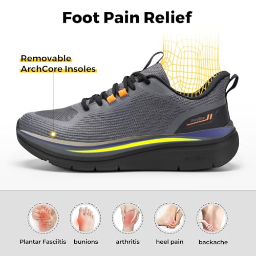 Image of FitVille Mens Walking Shoes Wide Width Lightweight Cushioned Workout Sneakers Pain Relief