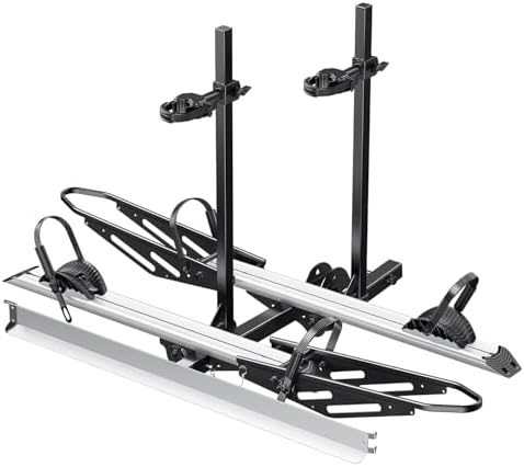 Young Hitch Mount Bike Rack with Ramp, 200 lbs. Capacity for 2 E-Bikes, Fat Tire and Standard, fits Cars, SUVs, RVs, Trailers with 2 Inch Receiver