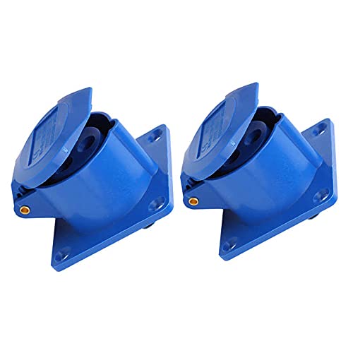 2Pcs Single-Phase Industrial Power Ѕосkеt Single-Phase 3-Pin Explosion-Proof Waterproof 16А 3 Hole 220-250𝖵