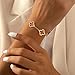 OSICAPEA Clover Bracelets for Women, Stainless Steel Four Leaf Clover Nail Bracelet, 18K Gold Plated Cubic Zirconia Stackable Bracelet, Lucky Love Cuff Bangle, Birthday Gift for Women