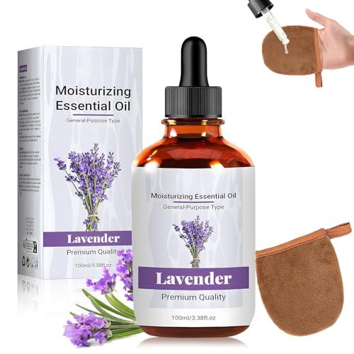 Aceite Esencial Lavanda, Aceite de Lavanda Aceite Lavanda Aceite Esencial Puro Esencia de Lavanda Lavender Essential Oil Oleos Essenciais Para Difusor Adecuado Para Masajes Corporales, 100 ml