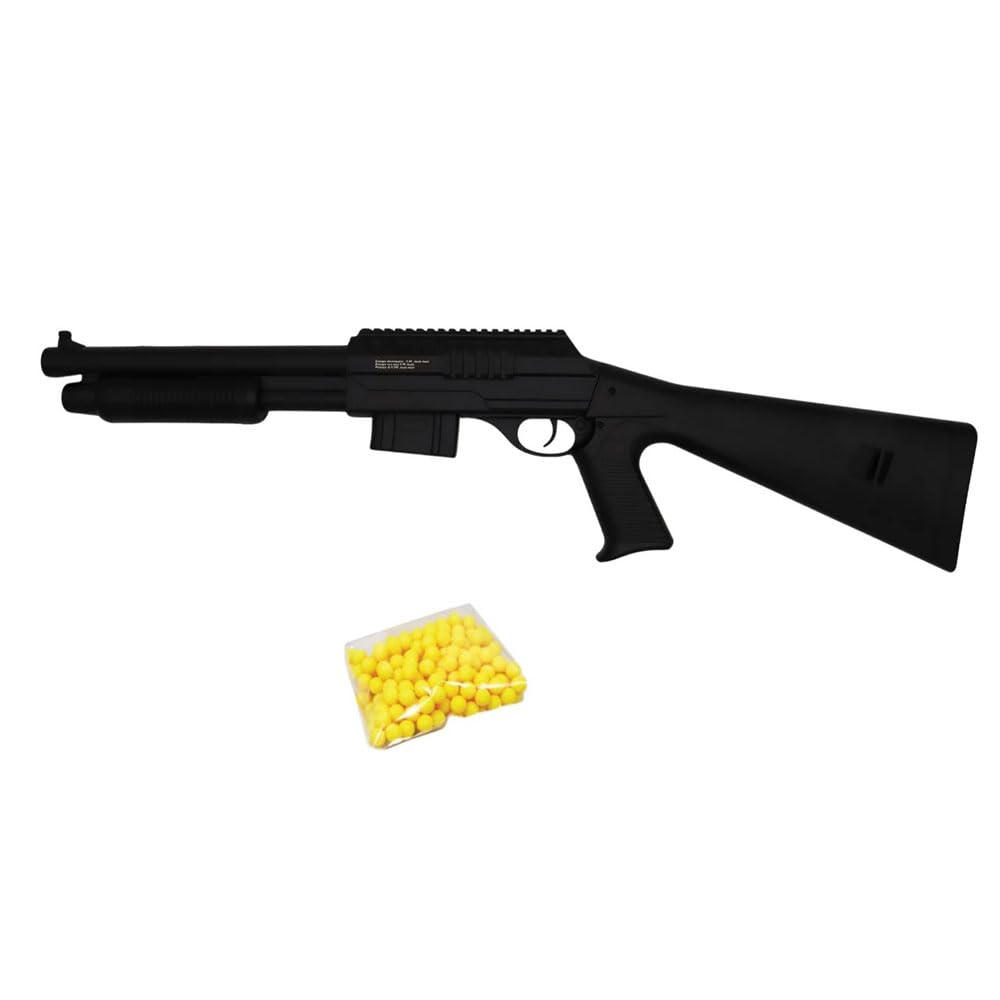 Airsoft Réplique de Fusil à Pompe à Billes 75 cm Factice, 0,44 Joule, Tir Coup par Coup, 18 Billes Incluses