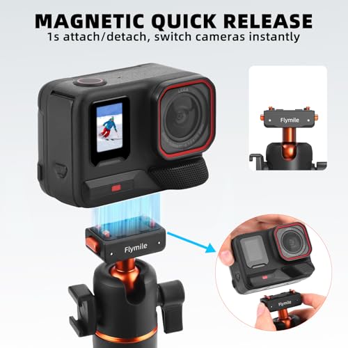 Trípode para Insta360 X5 ACE Pro 2, barra de extensión de liberación rápida de 21 pulgadas, mini mesa de escritorio, soporte de agarre portátil con zapata fría para Insta 360 X5, ACE Pro 2, accesorios - imagen 2