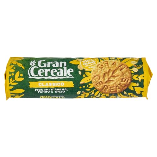 Gran Cereale Biscotti Gran Cereale Classico, 250 gr | Biscotti integrali, ricchi di fibre ed Ingredienti 100% Vegetali