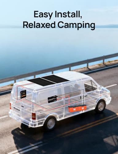 Image of ECO WORTHY 12V 200W Solar Panel kit with Battery and Inverter for RV Off Grid:2PCS 100W Solar Panel,2PCS 12V 100Ah Lithium Battery with SOC Display,1000W Inverter,20A MPPT Controller with Bluetooth