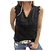 Hollow Sleeveless Lace Fashion V-Neck Sexy Women Top Party Chemisier pour Femmes Chemisiers Noirs Grande Taille pour Femmes