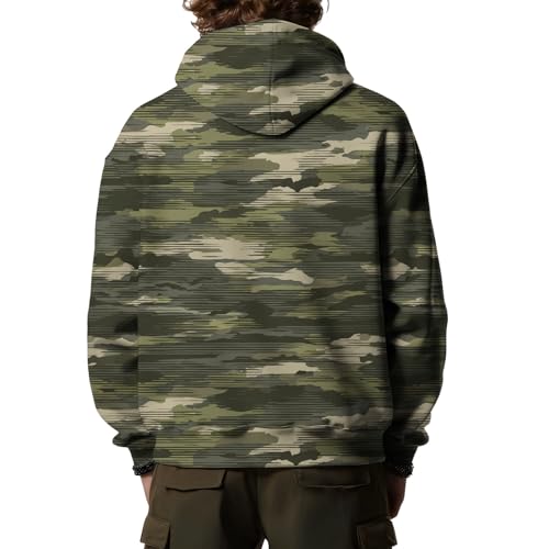 Oversized Camo Hoodies for Men Fleece 2025 Fall Camouflage Sweatshirts Long Sleeve Outdoor Pullover Hoodie with Pocket2