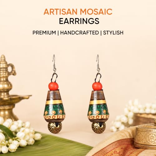 Image of Handcrafted Bohemian & Ethnic Earrings Collection for Women - Artistic, Nature-Inspired Statement Designs in Studs, Drops & Chandeliers