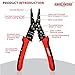 ANGELSWORD 8 inch Wire Stripper, Cable Stripper, Crimping Pliers, Wire Cutter, Wire Crimper, Multi-Function Hand Tool