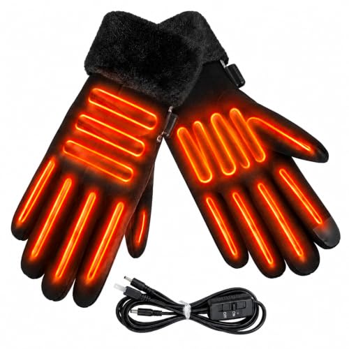 Beheizbare Handschuhe Damen Wärmehandschuhe Touchscreen Heated Gloves