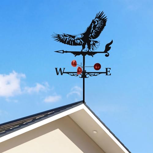 BigKing Veleta de 58 x 33 cm, estilo vintage, con forma de águila voladora, de material de hierro, para jardines exteriores, techos, paddock, manualidades, decoración
