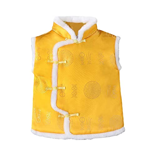 Toddler Kids Vest Coat Chinese Calendar New Year Sleeveless Traditional Tang Suit Tops Button 7month Old Baby Boy Coat