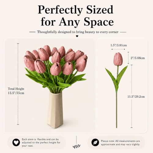 Image of Mandy's 20pcs Artificial Mauve Tulips