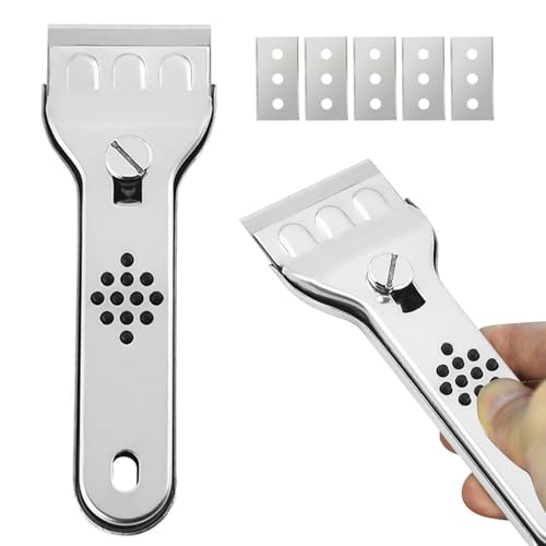 Herrador De Vidrio De Cuchilla - Herramienta De Limpieza De Placas De Cerámica, Cuchillo De Raspador Multifunción | Remover De Manchas Resistentes, Raspador De Vidrio De Inducción, Cuchilla De Limpiez