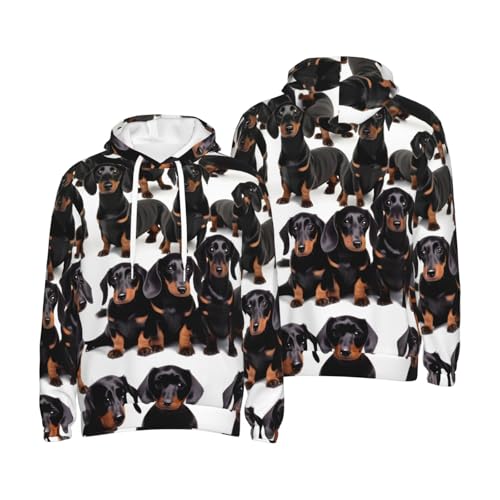 Sweat à capuche teckel pour homme pull décontracté imprimé chien