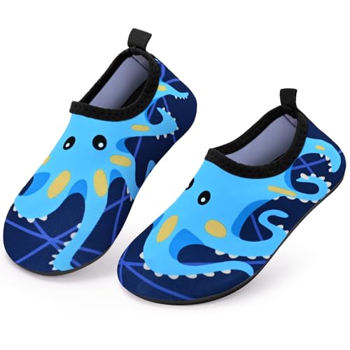 Image of Kids Boys Girls Swim Water Shoes, Toddler Kids Swim Water Shoes Non-Slip Quick Dry Beach Shoes,Barefoot Sports Shoes Aqua Socks for Beach Outdoor Sports
