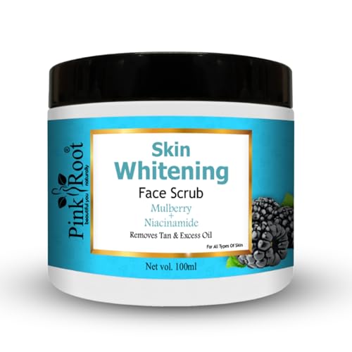 Image of Pink Root Skin Whitening Scrub 100ml, Contains Niacinamide Extract for Instant Skin Whitening, Skin Lightening, Removes Dark Spot, Reduces Pigmentation