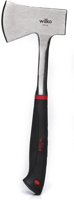 wilko 20oz Drop Forged Axe, Made Using Carbon Steel, Features 2 Tone Tubular Handle, Ideal for Chopping Splitting, Chipping and Piercing Wood