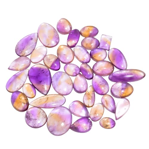 GEMKORA™ 100cts, 4+ pcs, Ametrine Gemstones Cabochons, Jewelry Making Loose Gemstone, Polished Gems, DIY, Wire Wrapping, Reiki, Wikka, Healing Crystals, Bulk Gemstone Deal