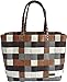 normani® Einkaufstasche Shopper geflochten aus Kunststoff - robuster Strandkorb Vintage Style 38cm x 25cm x 28cm Farbe Classic/Earth