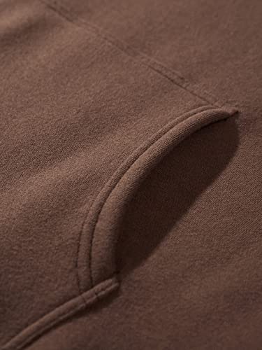 Shenhe Men's Bear Embroidery Long Sleeve Thermal Hooded Sweatshirt Hoodie Tops Coffee Brown Xs #TOP2