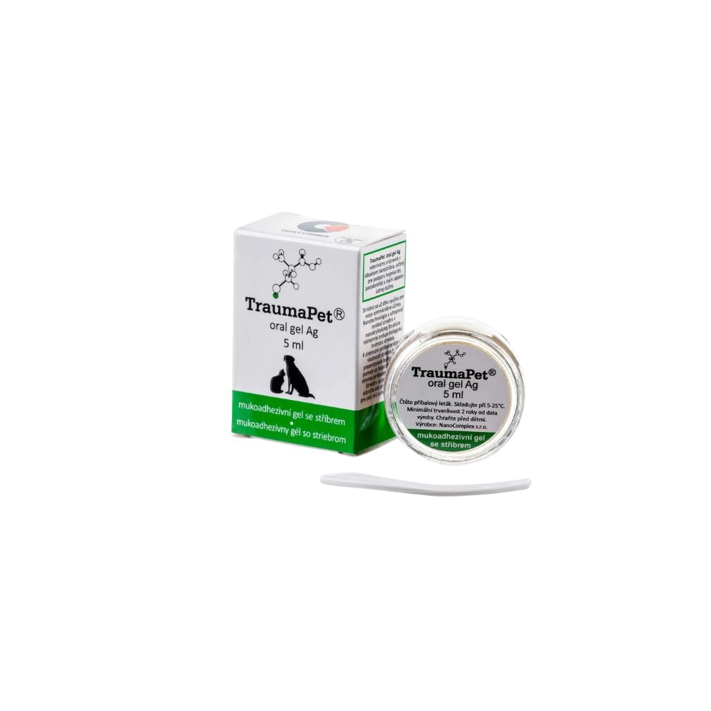 TraumaPet Oral Gel AG | Gel per la Cura della Bocca del Cane arricchito con Argento colloidale NanoComplex, 5ml con spatolina per Applicazione