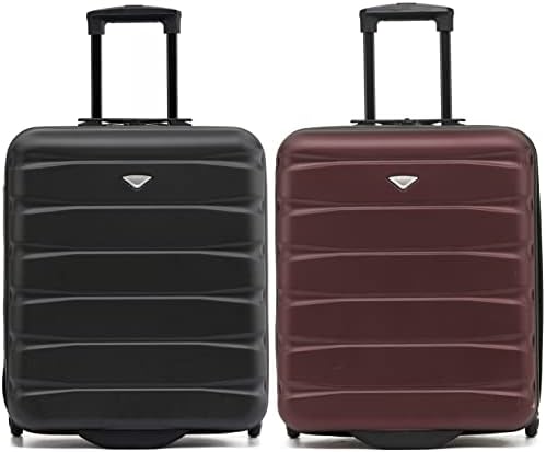 Flight Knight Set of 2 Lightweight 2 Wheel ABS Hard Case Suitcases Cabin Carry On Hand Luggage Approved for Over 100 Airlines Including British Airways, Ryanair & easyJet Approved Free Carry On