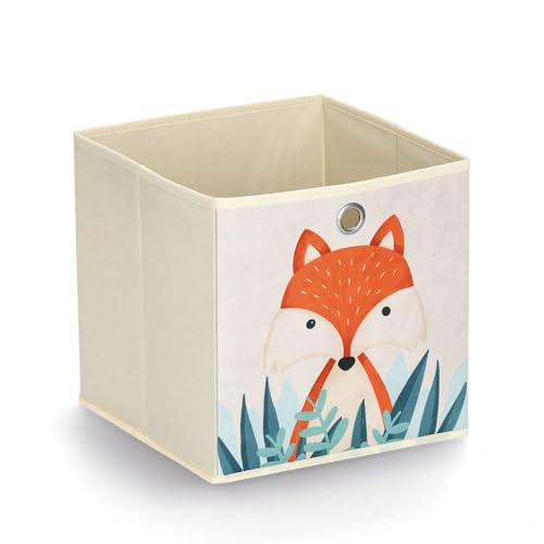 Zeller 14478 Aufbewahrungsbox Fuchs, Vlies, beige, ca. 28 x 28 x 28 cm