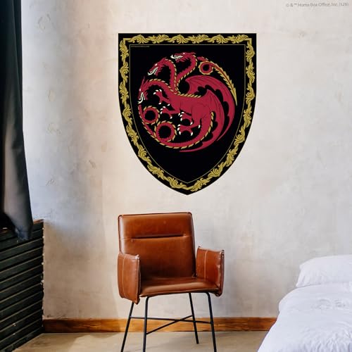 Image of House of The Dragon Wall Sticker - Targaryen Sheild Decal Wall Art (60cm Width x 60cm Height)